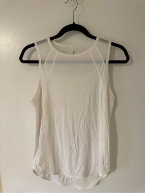 lululemon athletica White Mesh-Panel Sleeveless Tank